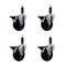 Service Caster 4'' Soft Rubber Swivel 1'' Expanding Stem Caster Set with Brake, 4PK SCC-EX20S414-SRS-PLB-1-4 - alternate 1
